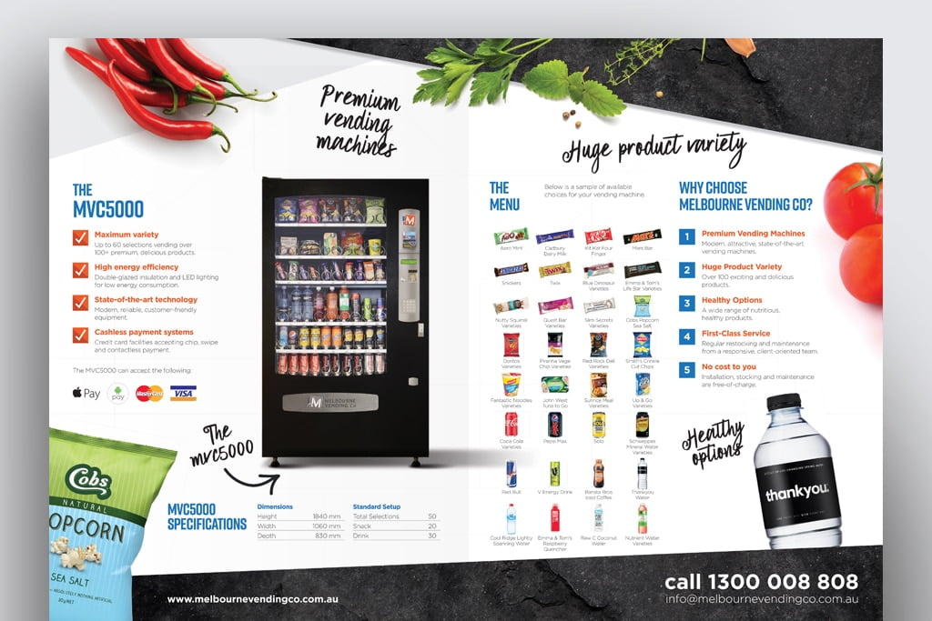 brochure design snack machine