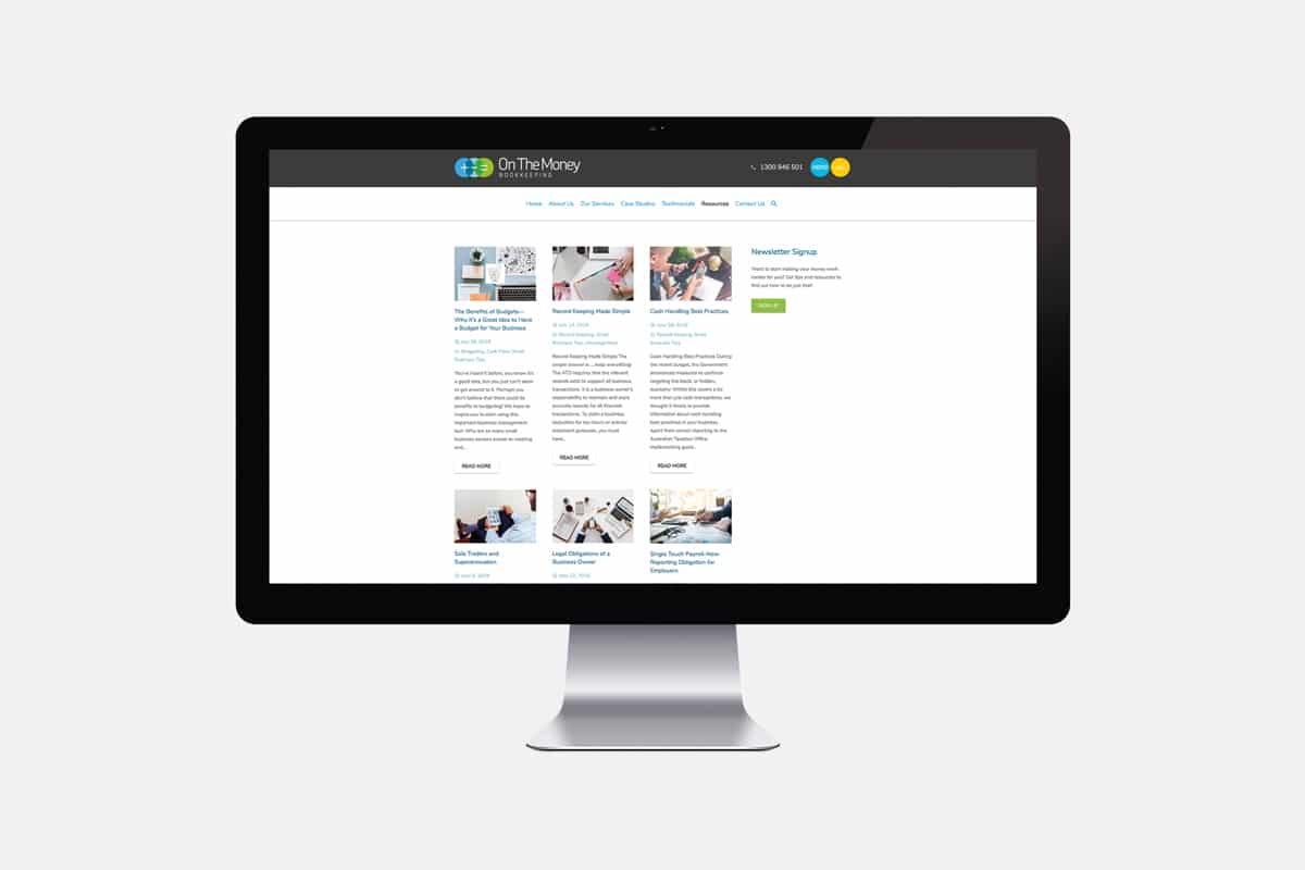 bookkeeping website design