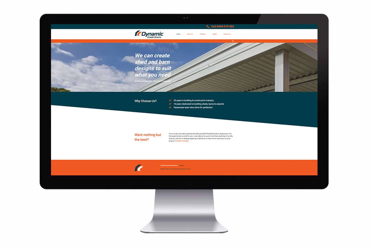 website design shed business